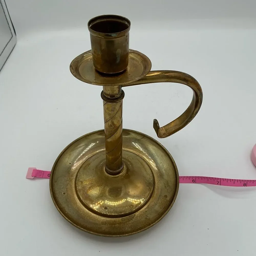 Vintage brass chamberstick candle holder